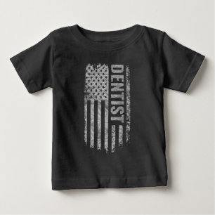 Tandläkare USA Flagga Distressed design T Shirt