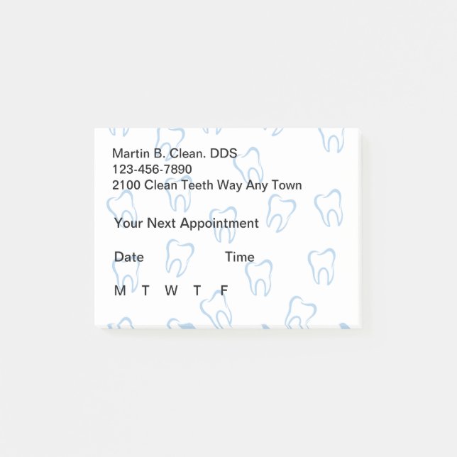 Tandläkareaffären postar Postar-it® noterar Post-it Block (Framsida)