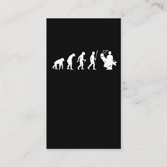 tandläkarens evolution doktor med tand med tand do visitkort (Framsida)