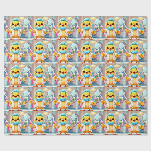 Tandläkarflicka Inpackningspapper Presentpapper (Platt)