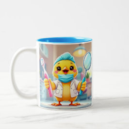 Tandläkarflicka Kaffemug Två-Tonad Mugg