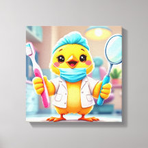 Tandläkarflicka på canvas