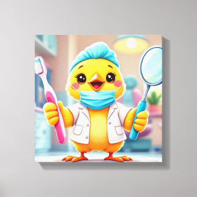 Tandläkarflicka på canvas  (Framsida)