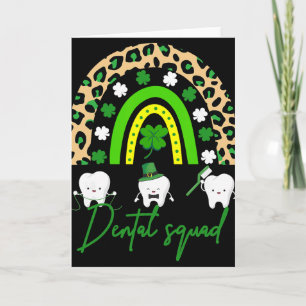 Tandläkarlag Söt Tand St Patricks Dag Shamrock Kort