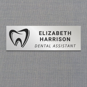 Tandläkarlogotyp Dental Silver Namnbricka