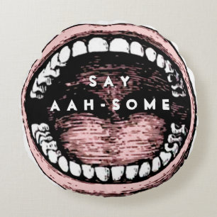 Tandläkarmottagningen för tandläkare rund kudde