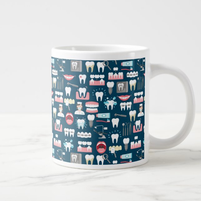 Tandläkarmottagningen Mönster Jumbo Mugg (Höger)