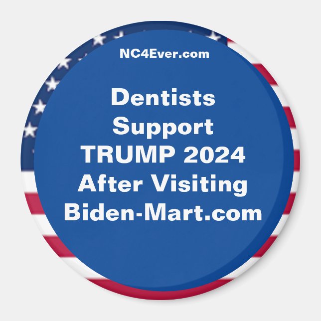 Tandläkarstöd TRUMP 2024 efter avslutad resa Magnet (Framsidan)