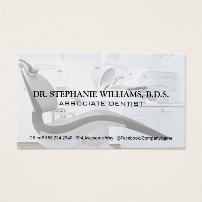 Tandläkarstol | Tand-Logotyp Visitkort (Framsidan)