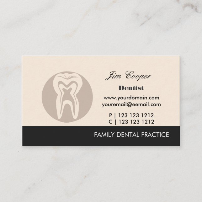 Tandläkartandläkare för Professionell Visitkort (Framsida)