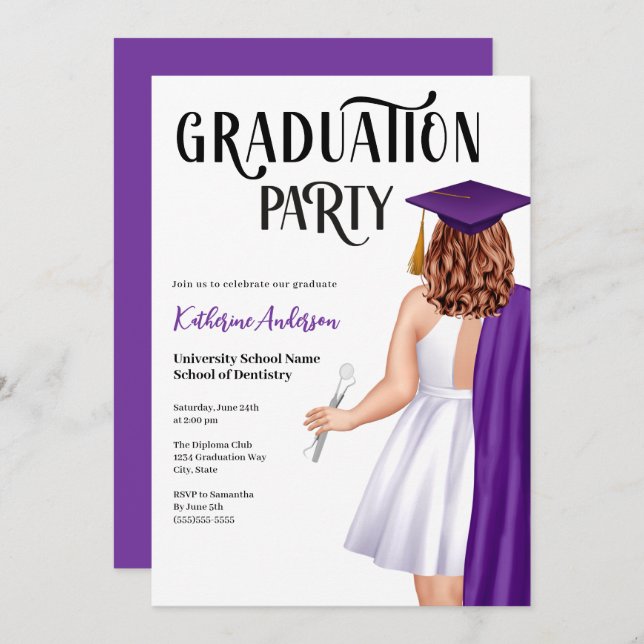 Tandläkarutbildningens avslutningsfest inbjudningar (Fram/baksida)