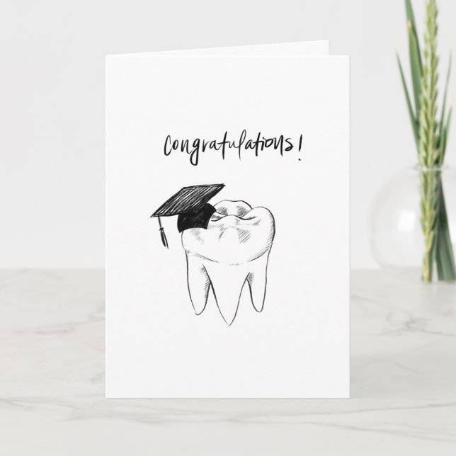 Tandläkarutbildningens examen - Vikta gratulations Kort (Framsida)