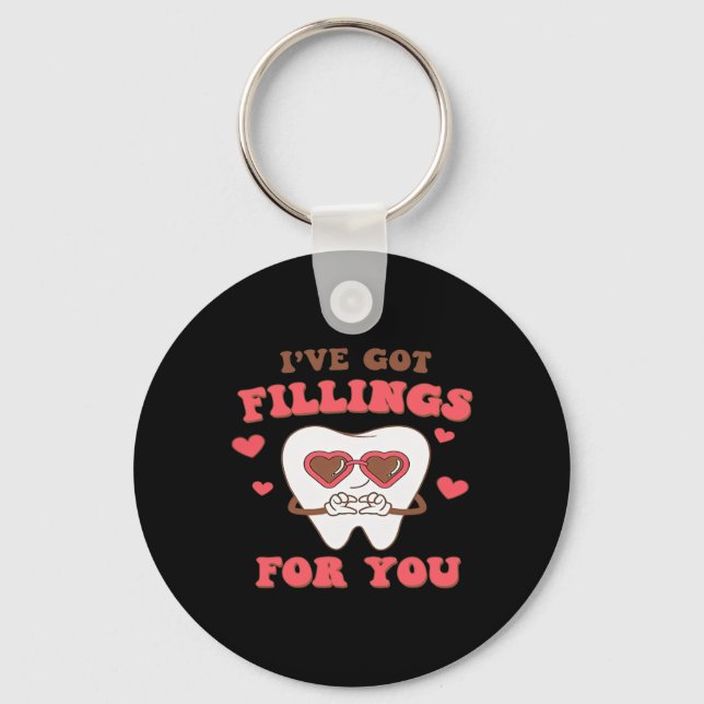 Tandläkarvalentin Jag Har Fyllningar För Dig  Nyckelring (Framsida)