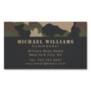 Tandland Camouflage Military Camo Khaki Tan Black Magnetiska Visitkort