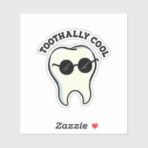 Tandlig Coola Teeth Pun Die-cut Klistermärken