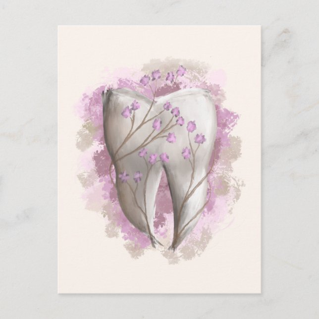 Tandmålning. Mall för tandläkare Vykort (Framsida)