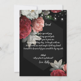 Tändningen för Burgundy-blommigten blir min brides Inbjudningar