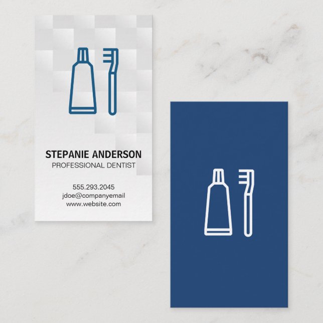 Tandpensel och inklistring | Dental Visitkort (Fram/baksida)