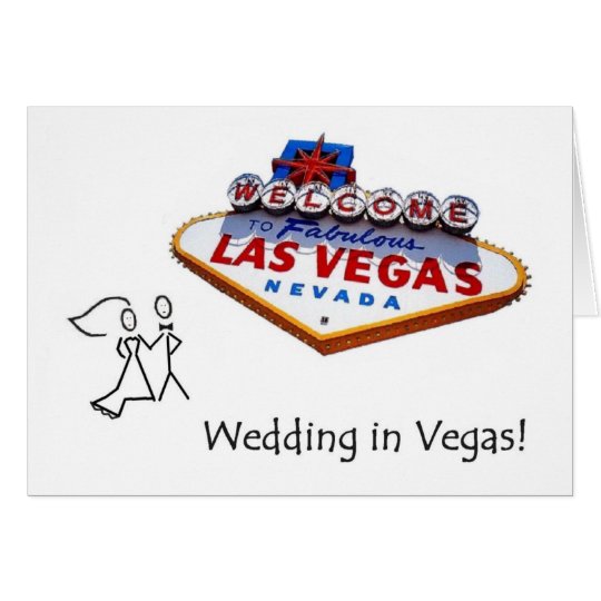 Tandpetarebrud & brudgumbröllop i det Vegas kortet Hälsningskort