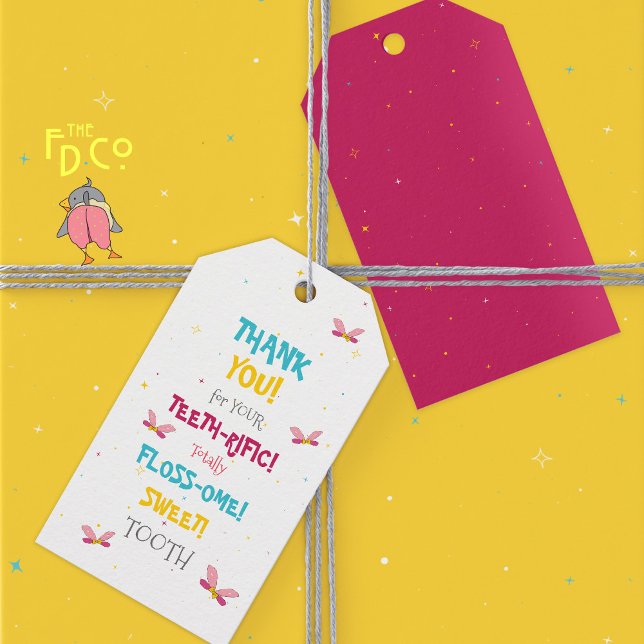 Tandpunkts och Rosa Färg-pop Magic Presentetikett (Skapare uppladdad)