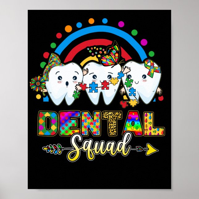 Tandpussel Autism Day Dental Squad Hygienist Poster (Framsidan)