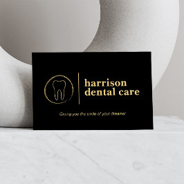 Tandsketch Logotyp Black/Guld Dentist Visitkort
