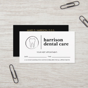 Tandsketch Logotyp Black/White Dentist Möte Visitkort