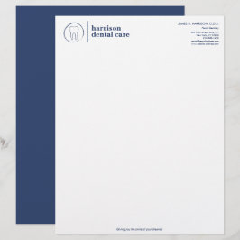 Tandskiss Logotyp Vit/blå dentist Brevhuvud