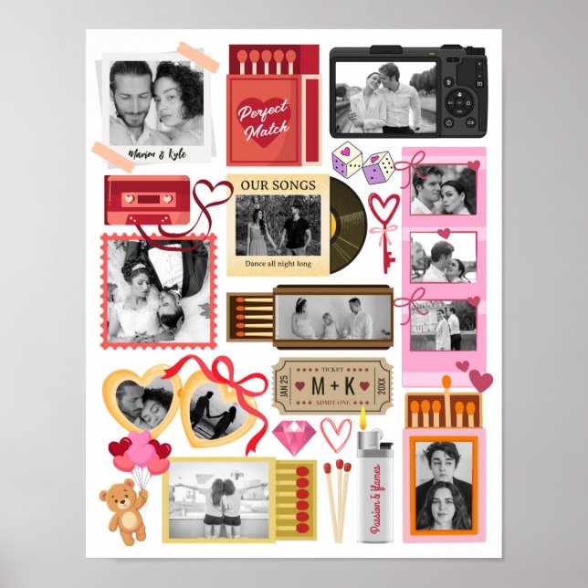 Tändsticksask Perfekt Match Par Bild Collage Poster (Framsidan)