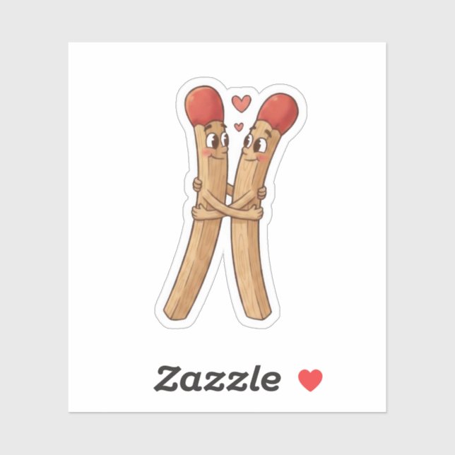 Tändsticksvalentin Klistermärken (Ark)