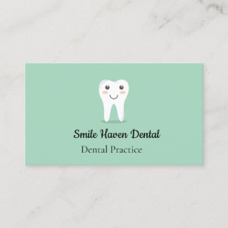 Tandtandad Grönt för Dental Studio Smile och vit F Visitkort