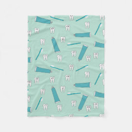 Tandtandad tandtråd Teal Mint Tothpaste Toothpush  Fleecefilt