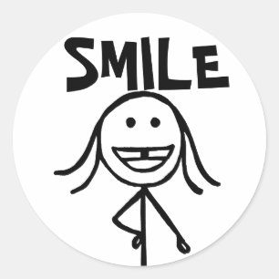 Tandtandade flickor, SMILE Stickers Runt Klistermärke