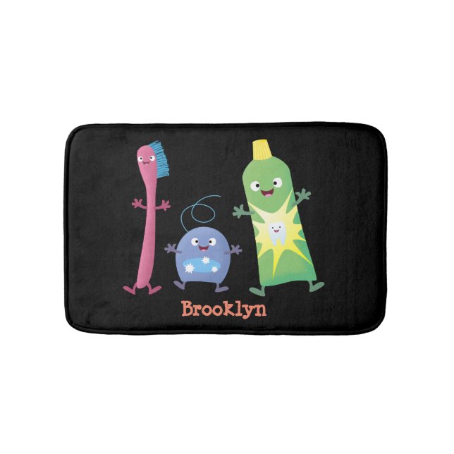 Tandtandborsttandkräm, tecknad av tandtvätt badrumsmatta (Framsidan)