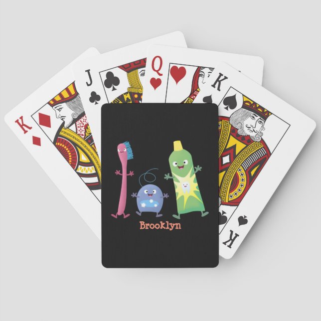 Tandtandborsttandkräm, tecknad av tandtvätt casinokort (Baksidan)