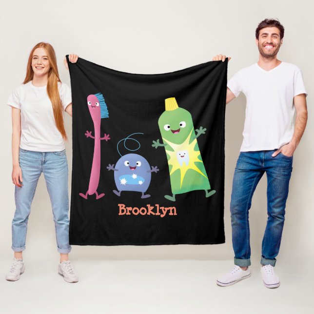 Tandtandborsttandkräm, tecknad av tandtvätt fleecefilt (På plats)