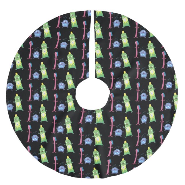 Tandtandborsttandkräm, tecknad av tandtvätt julgransmatta borstad polyester (Framsidan)