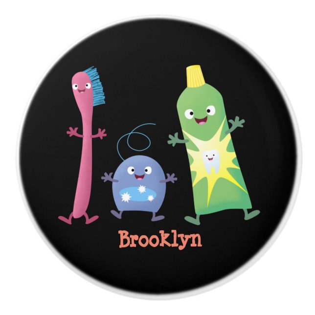 Tandtandborsttandkräm, tecknad av tandtvätt knopp (Framsidan)