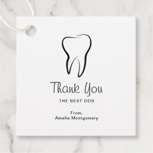 Tandtanddentist Clinic Oral Hygiene Tack Gåvor Etiketter
