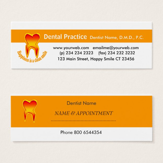 Tandtandens Teckning Möte Litet Visitkort (Framsida & baksida)