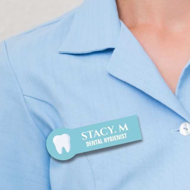 Tandtandläkare, tandläkarassistent för tandläkare namnbricka (Tooth Dental Office Dentist Assistant Hygienist Name Tag)