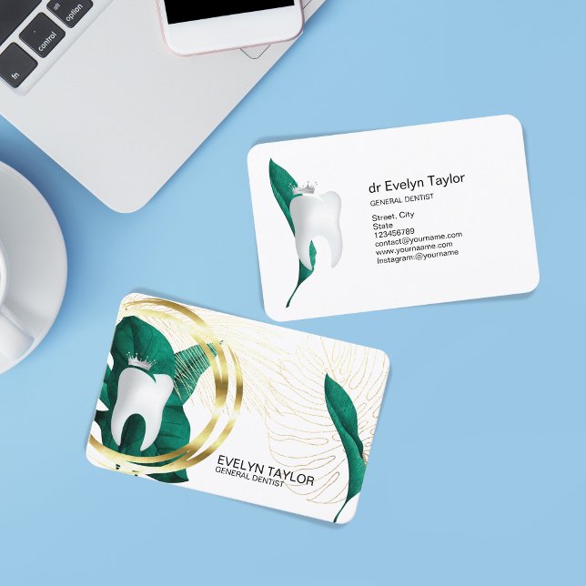 Tandtandstenttänder Whitening Blommigt Buss Visitkort (Skapare uppladdad)