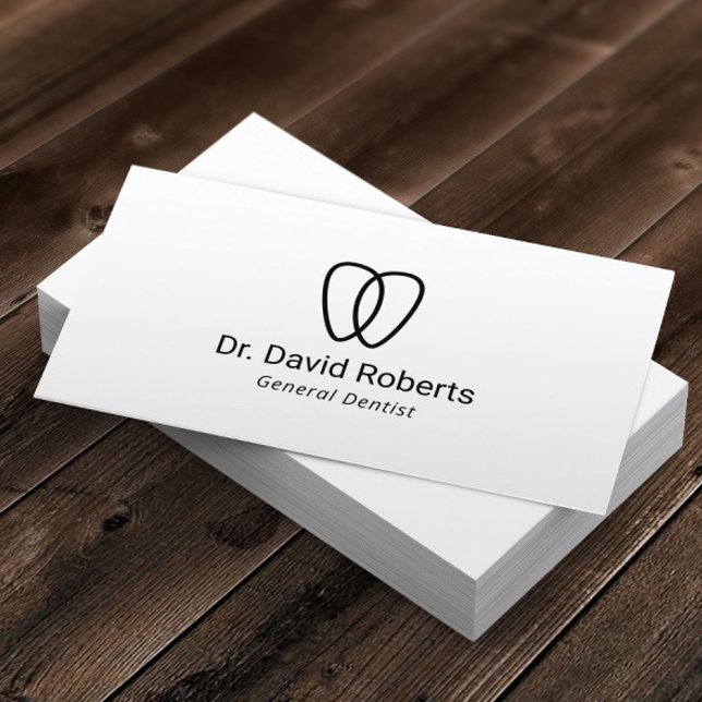 Tandtandstreck med minimalistisk Logotyp Visitkort (Skapare uppladdad)
