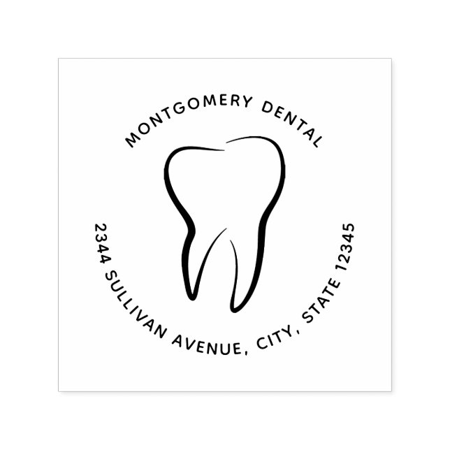 Tandtandtand Tandvård Clinical Medical Adress Självfärgande Stämpel (Design)