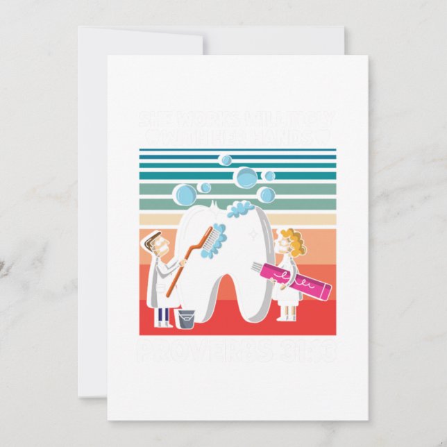 Tandtandtråd Tandtandtråd Tandvård Doktor Gift Inbjudningar (Framsida)