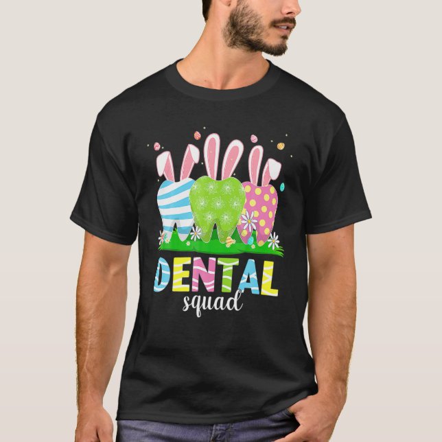 Tandtorget Dentist Tooth Bunny Påskägg Flowe T Shirt (Framsida)