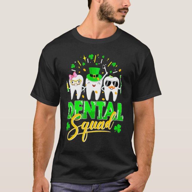 Tandtorget Tooth Leprechaun Hat Funny St Patrick T Shirt (Framsida)