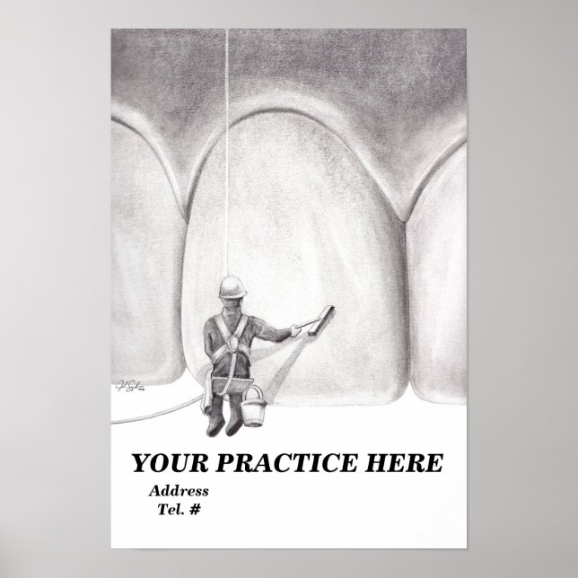 Tandtvättmaskinen Poster [anpassningsbar template] (Framsidan)