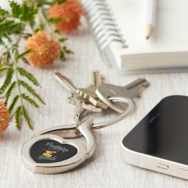 Tandvård Chick #4 Twisted Heart Silverfärgad Nyckelring (Sidan)