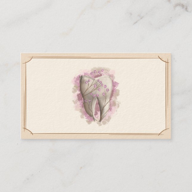 Tandvård. Dentist/tandassistent. Mall Visitkort (Baksida)